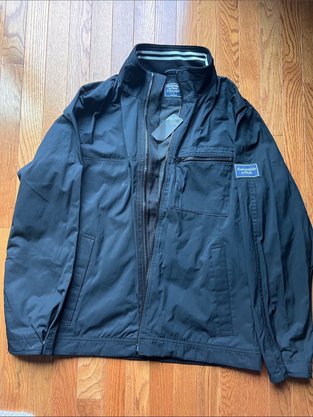 Abercrombie & Fitch Men's Black Windbreaker Jacket NWT